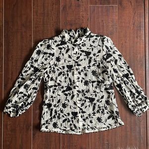 Zimmerman - shear embroidery long leave mock neck top